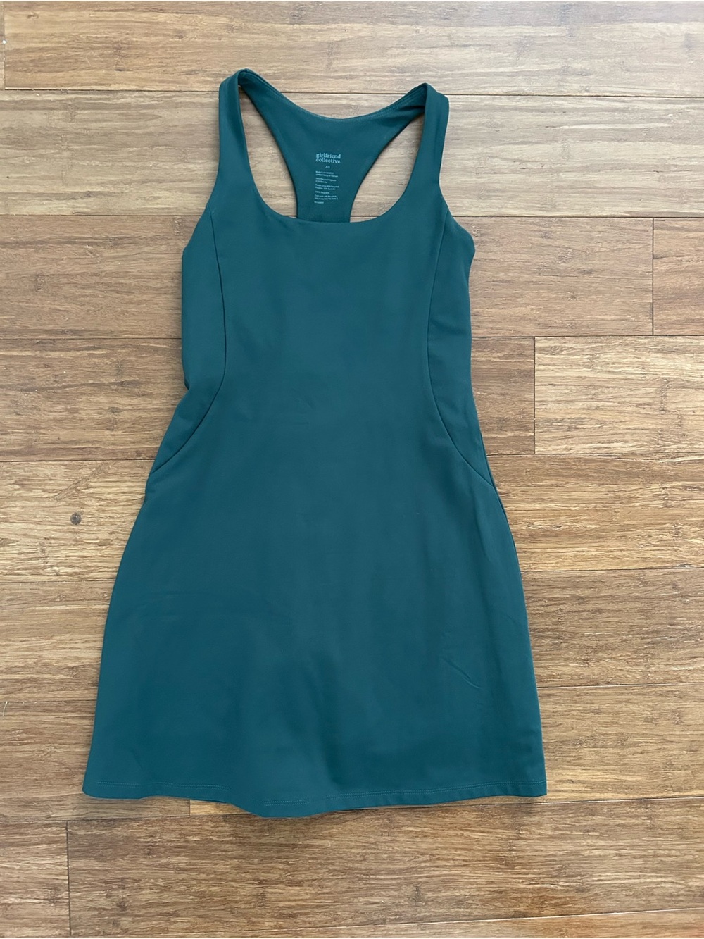 girlfriend collective Teal Racerback Mini Dress